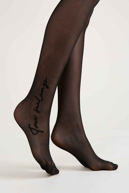Fantasy Tights Conte True Love - Tattoo Style Print