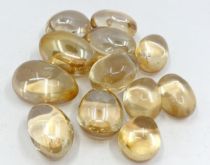 Aura Quartz Citrine Tumbled Crystals (Empathy and Intuition)  DestGlow