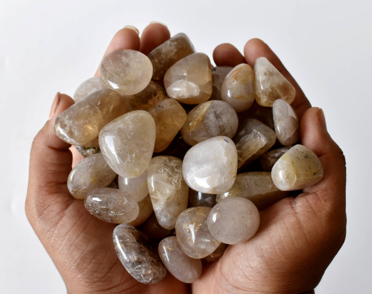 Golden Rutile Tumbled Crystals (Dispelling Negative Energy and Sexuality)  DestGlow