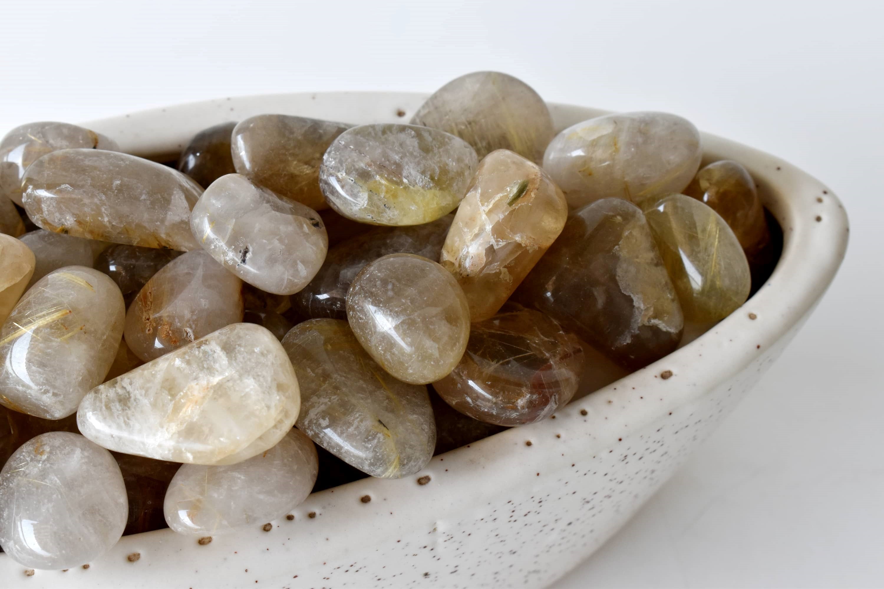 Golden Rutile Tumbled Crystals (Dispelling Negative Energy and Sexuality)  DestGlow