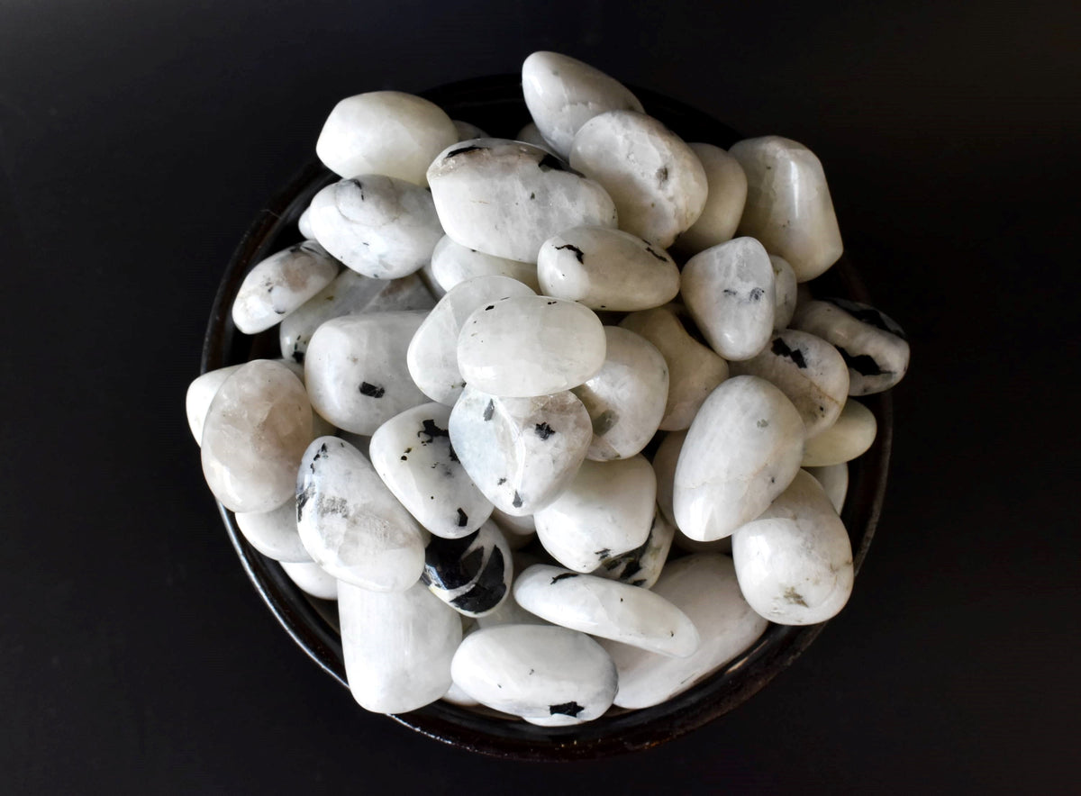Rainbow Moonstone Tumbled Stone A Grade, Medium Tumbled Stone (Pack of 4oz, 1/2 lb and 1 lb)  DestGlow