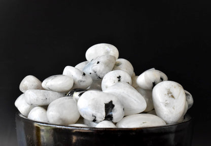 Rainbow Moonstone Tumbled Stone A Grade, Medium Tumbled Stone (Pack of 4oz, 1/2 lb and 1 lb)  DestGlow