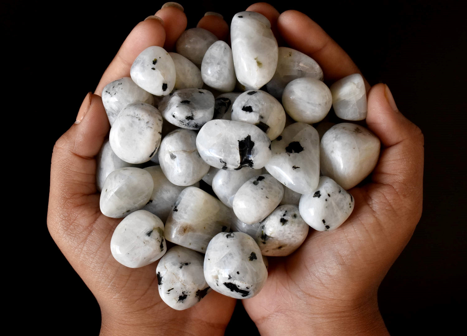 Rainbow Moonstone Tumbled Stone A Grade, Medium Tumbled Stone (Pack of 4oz, 1/2 lb and 1 lb)  DestGlow
