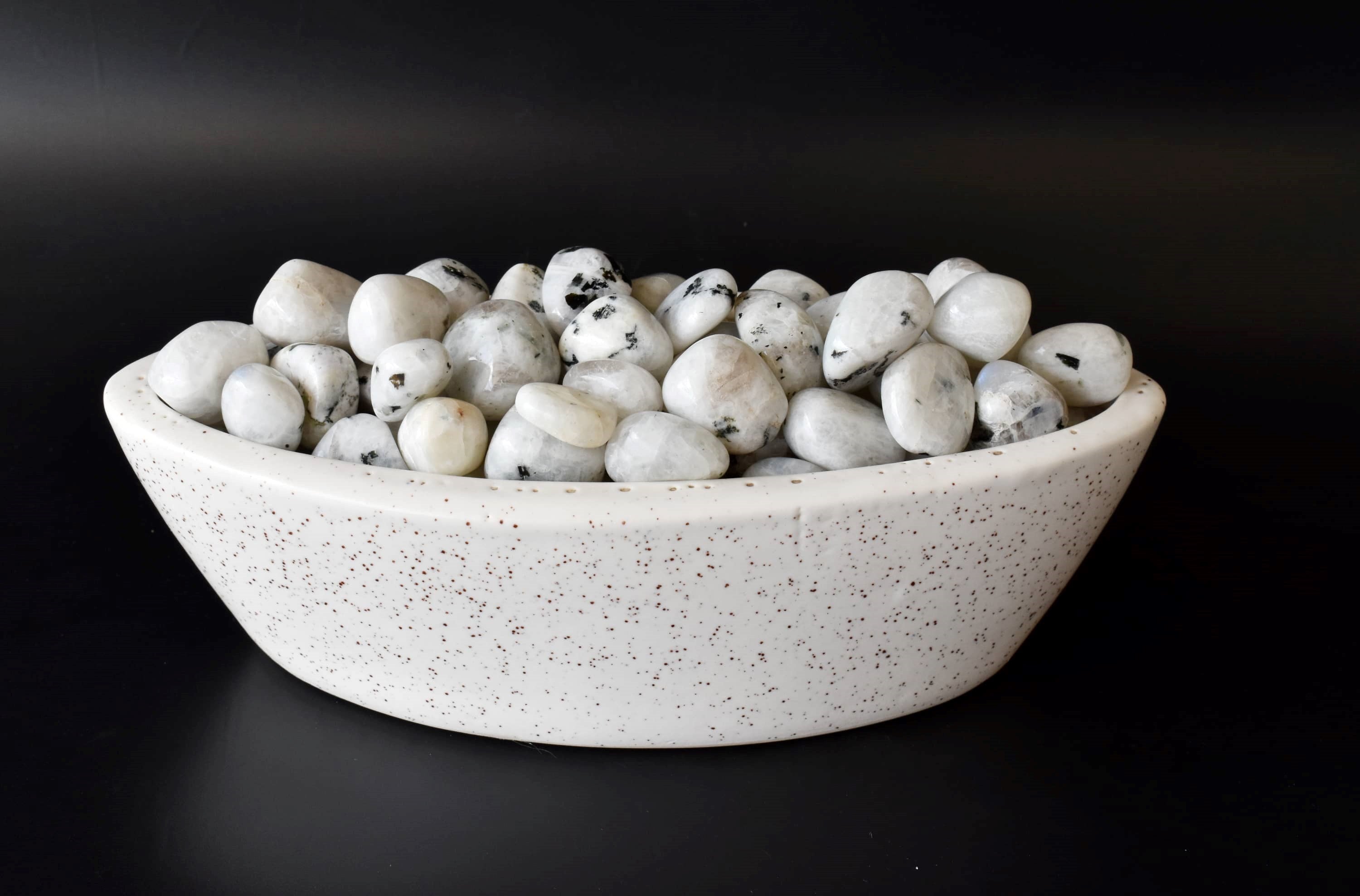 Rainbow Moonstone Tumbled Stone A Grade, Medium Tumbled Stone (Pack of 4oz, 1/2 lb and 1 lb)  DestGlow