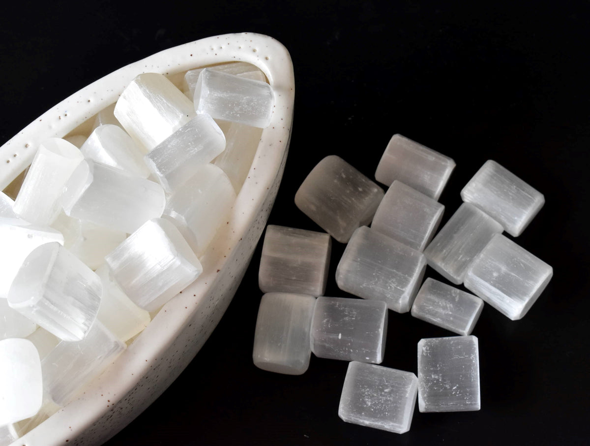 Selenite Tumbled Crystals (Purification and Aura Cleansing)  DestGlow