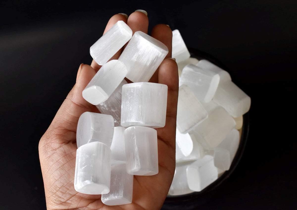 Selenite Tumbled Crystals (Purification and Aura Cleansing)  DestGlow