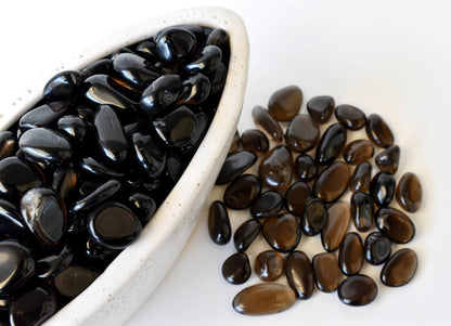Dark Smokey Quartz Tumbled Crystals (Luck And Good Fortune and Grounding)  DestGlow