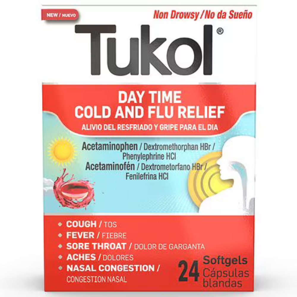 Tukol Day Time Cold &amp; Flu Relief Softgels (24 ct) by Farmacias Savia