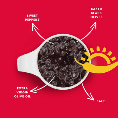 TuttoCalabria Baked Oven Roasted Black Olives with Pits – 16.22 oz (460 g)