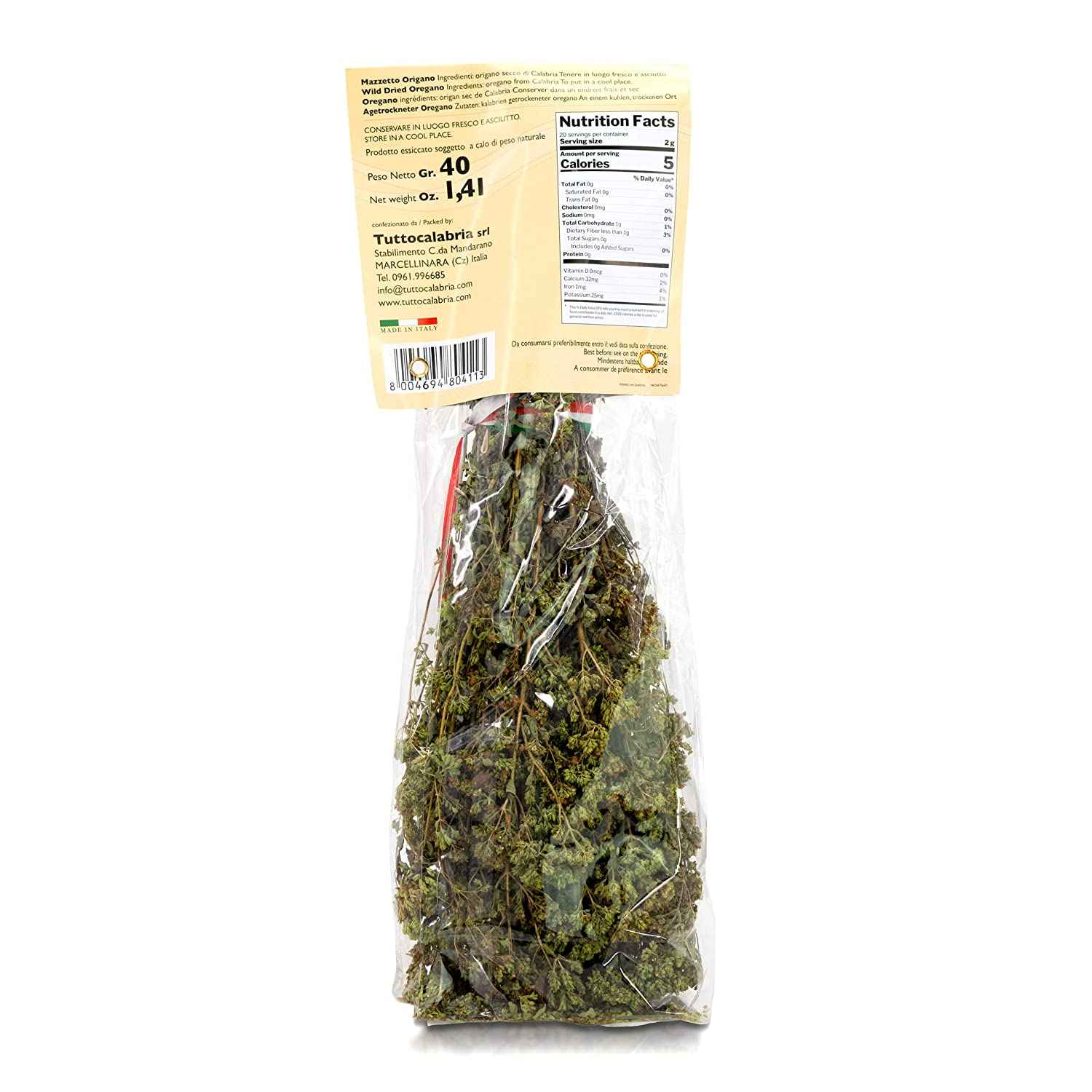 TuttoCalabria Dried Calabrian Oregano on Stem by Tutto Calabria, 40g