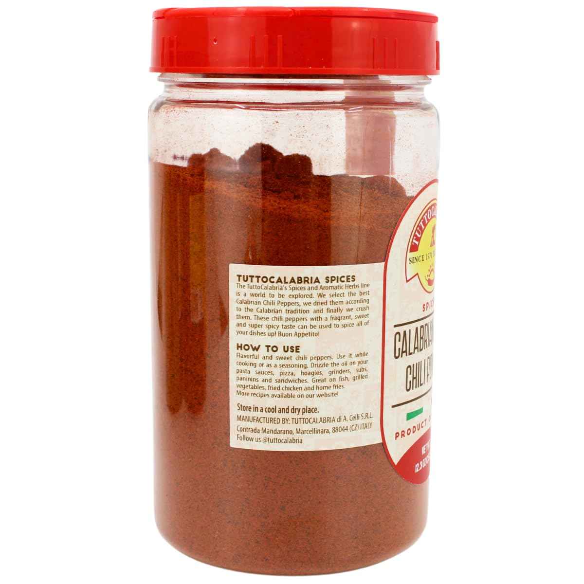 TuttoCalabria, Sweet &amp; MILD Calabrian Chili Powder Shaker (Large), 12.3oz (350g)