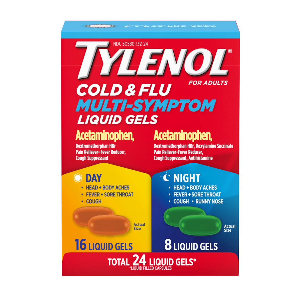 Tylenol Cold + Flu Multi-Symptom Day &amp; Night Liquid Gels (24 ct) by Farmacias Savia