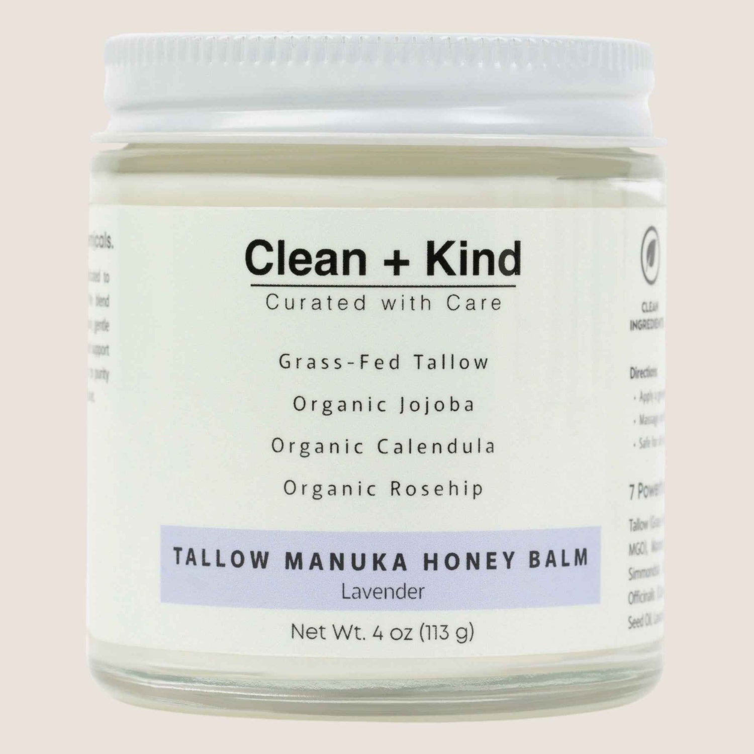 Whipped Tallow Honey Balm by Clean + Kind