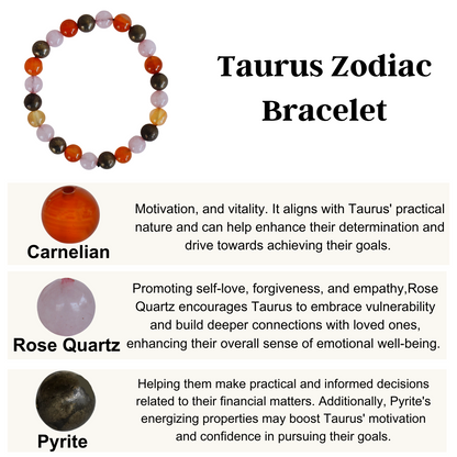 Taurus Zodiac Crystal Bracelet, Taurus Gifts  DestGlow