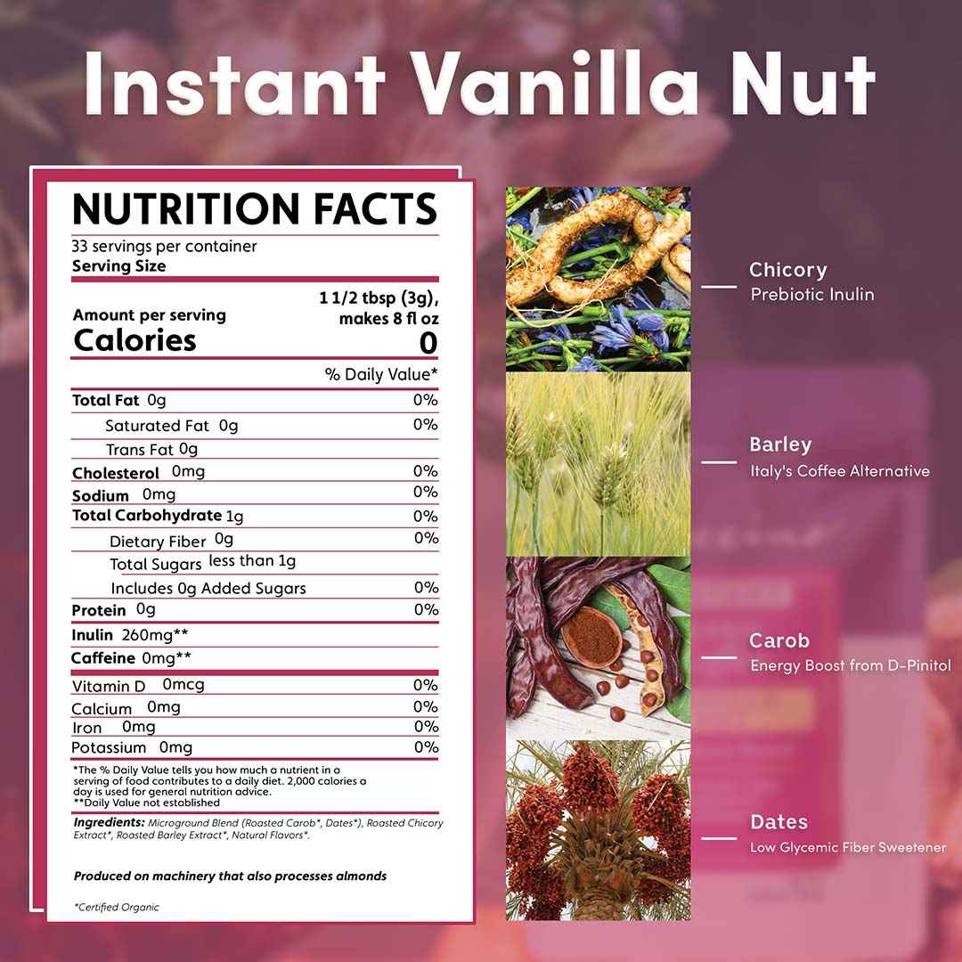 Instant Vanilla Nut Herbal Coffee