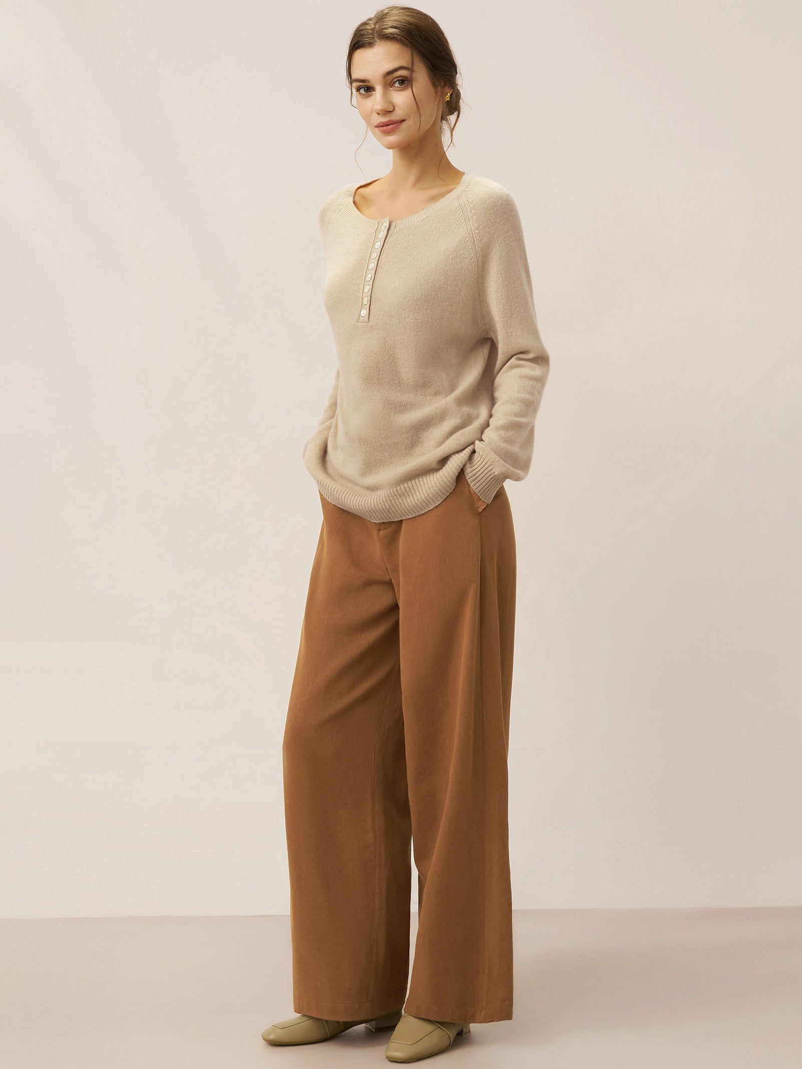 Lyocell Linen Drawstring Straight Leg Pants RACHEL by LINTICO