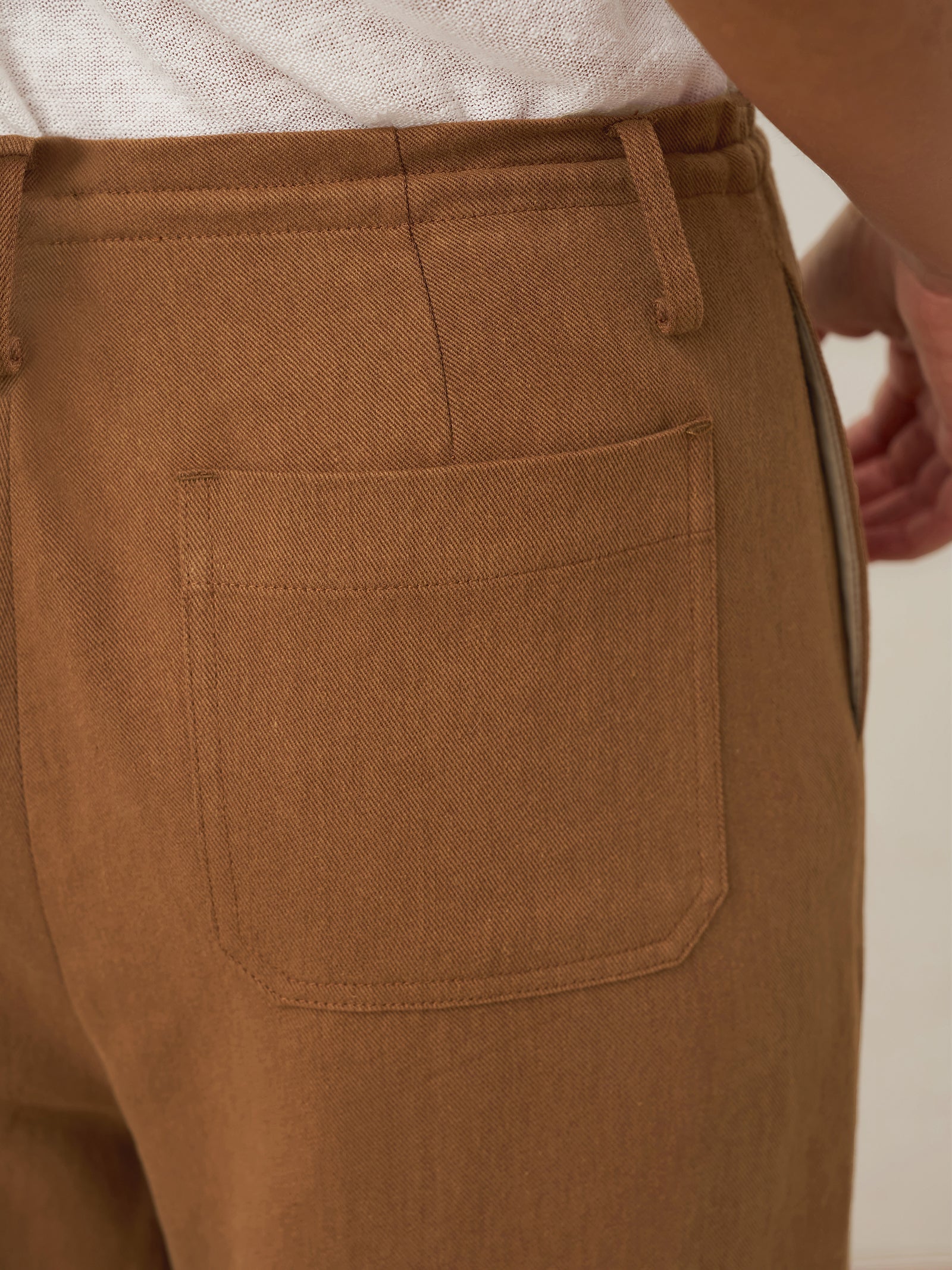 Lyocell Linen Drawstring Straight Leg Pants RACHEL by LINTICO