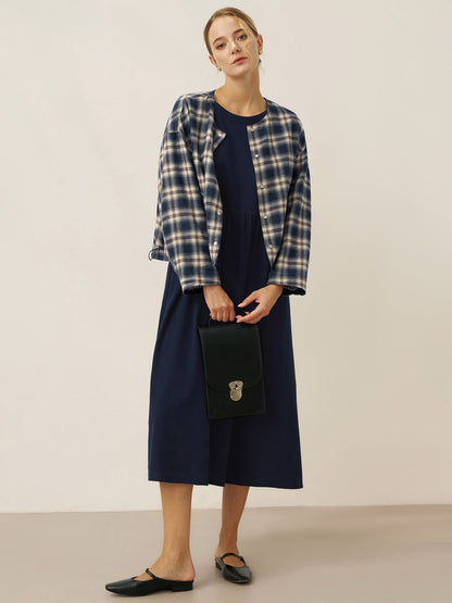 Tencel Linen Reversible Crew Neck Casual Jacket CHLOE by LINTICO