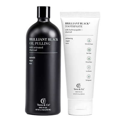 Brilliant Black® Oil Pulling – Ayurvedic Mouthwash for Teeth Whitening, Detox &amp; Gum Health