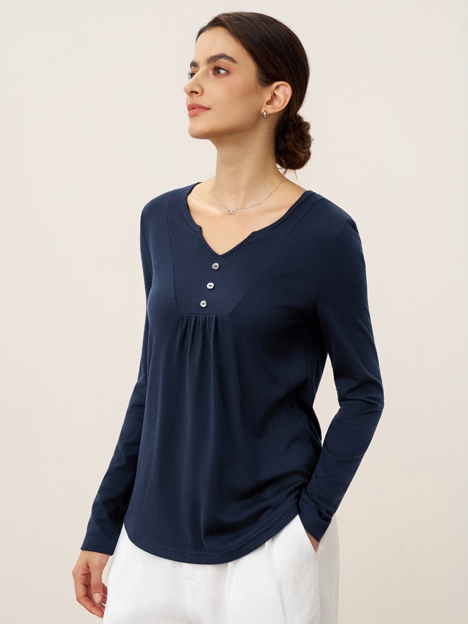 Cashmere-Blend Textured Pleated Shell Accent Stretch Top ZINNIA  DestGlow