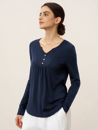 Cashmere-Blend Textured Pleated Shell Accent Stretch Top ZINNIA  DestGlow