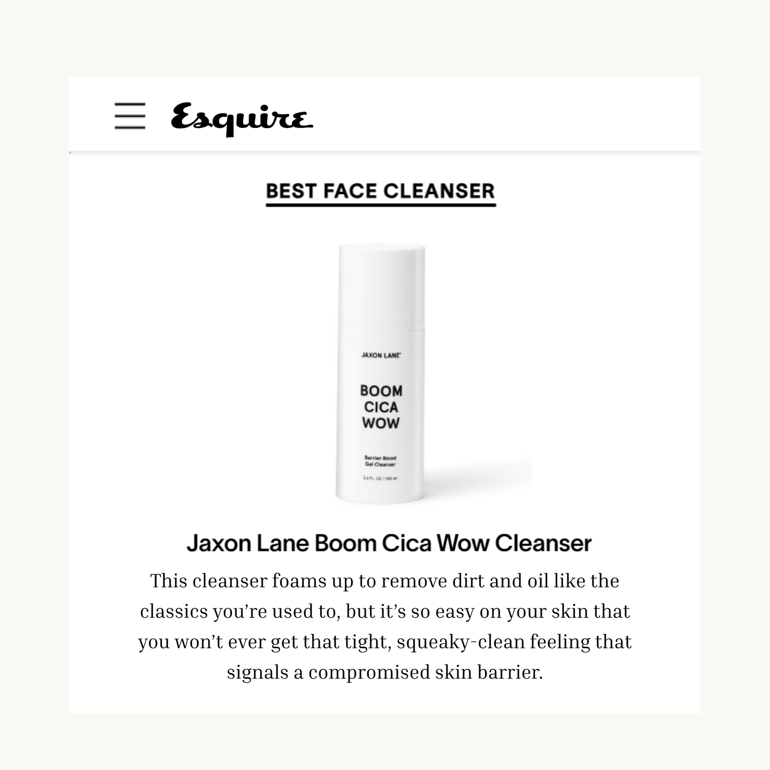 Boom Cica Wow - Barrier Boost Gel Cleanser by JAXON LANE