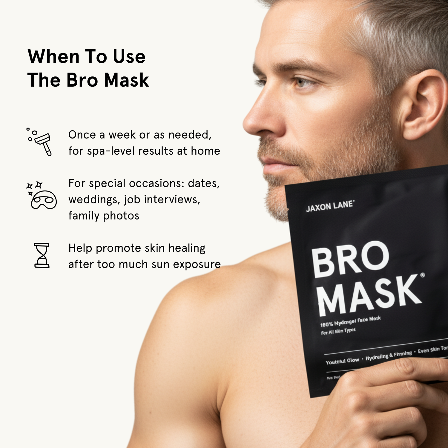 Bro Mask - Hydrogel Sheet Mask (4 Pack) by JAXON LANE