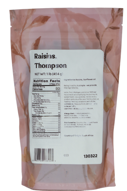 Raisins, Thompson by Country Life Natural Foods