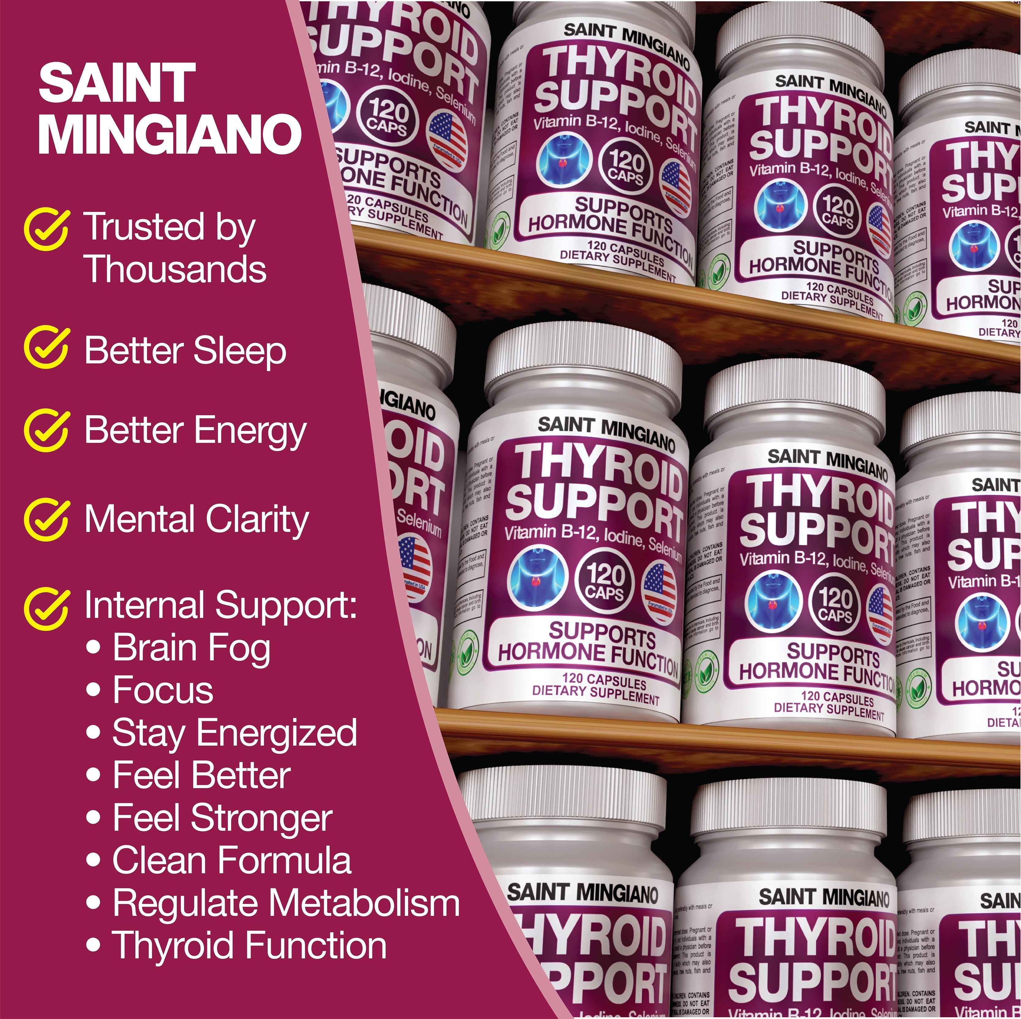 Thyroid Support Supplement with Iodine |120 Capsules to Help Body Mass &amp; Improve Energy