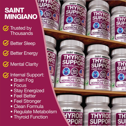 Thyroid Support Supplement with Iodine |120 Capsules to Help Body Mass &amp; Improve Energy