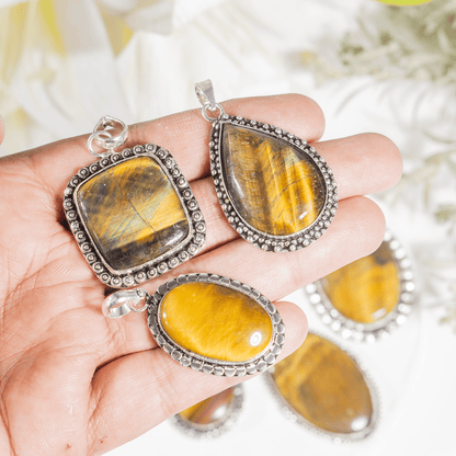 Tiger Eye Pendants – Natural Crystal Pendants Healing Gemstone Pendants  DestGlow