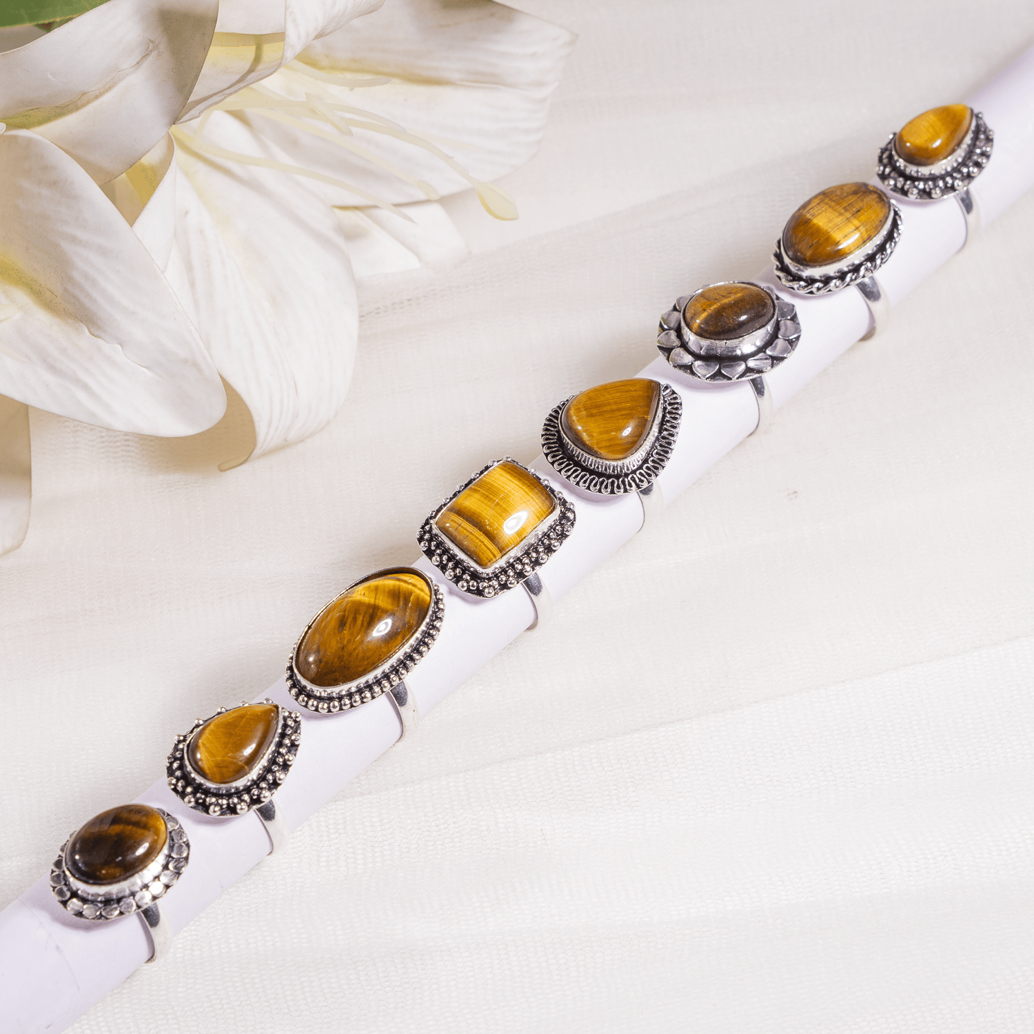 Tiger Eye rings – Gemstone rings Natural Crystal Healing Jewelry Collection  DestGlow