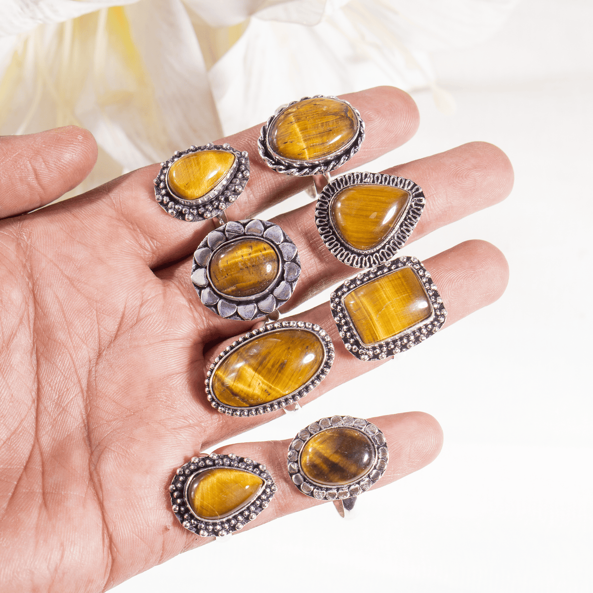 Tiger Eye rings – Gemstone rings Natural Crystal Healing Jewelry Collection  DestGlow