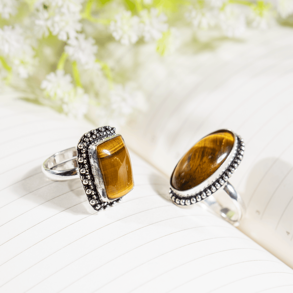 Tiger Eye rings – Gemstone rings Natural Crystal Healing Jewelry Collection  DestGlow