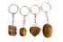 Tiger Eye Key Chain, Gemstone Keychain Crystal Key Ring (Creativity and Intuition).  DestGlow