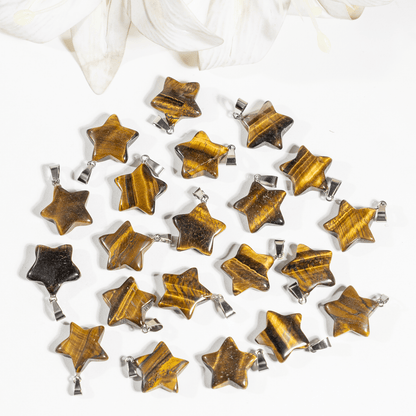 Tiger Eye Star Pendant Necklace – Natural Crystal Gemstone Jewelry  DestGlow