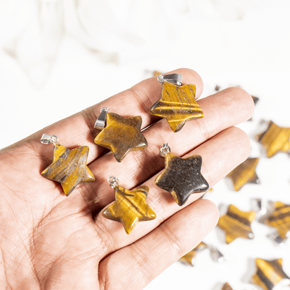 Tiger Eye Star Pendant Necklace – Natural Crystal Gemstone Jewelry  DestGlow