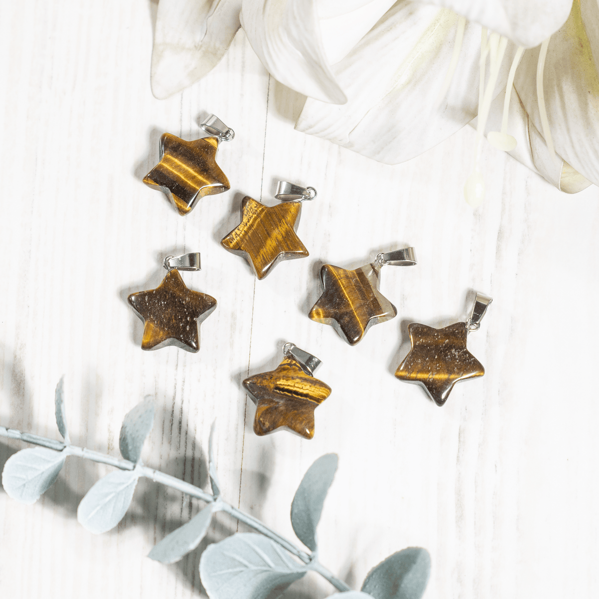Tiger Eye Star Pendant Necklace – Natural Crystal Gemstone Jewelry  DestGlow