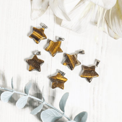 Tiger Eye Star Pendant Necklace – Natural Crystal Gemstone Jewelry  DestGlow