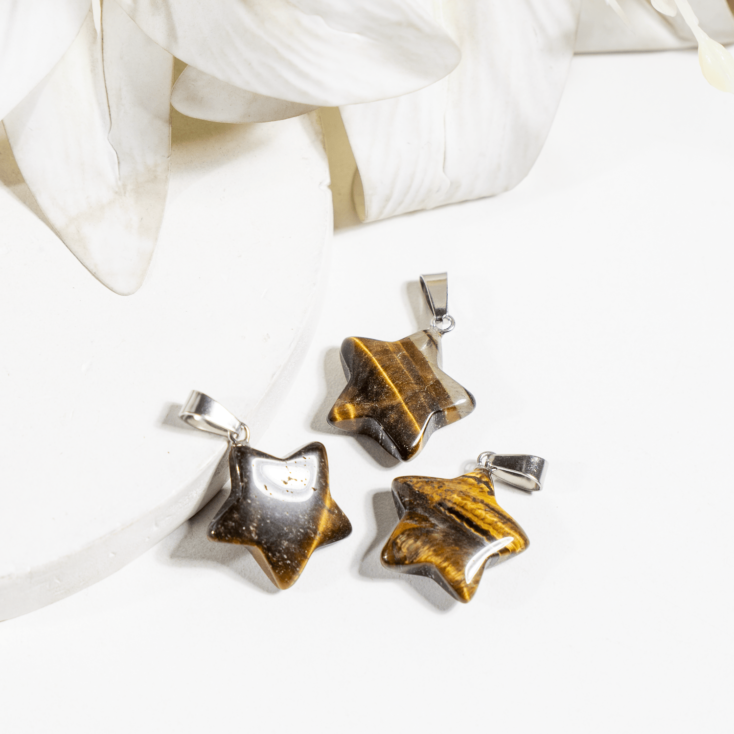 Tiger Eye Star Pendant Necklace – Natural Crystal Gemstone Jewelry  DestGlow