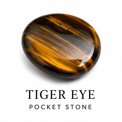 Tiger Eye Flat Stone, Polished Oval Flat Palm Stones.  DestGlow