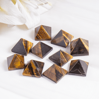 Tiger Eye Pyramids (Integrity and Strength)  DestGlow