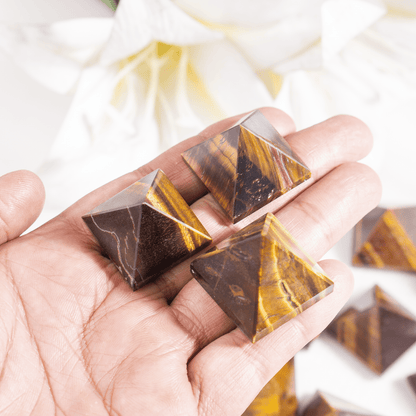 Tiger Eye Pyramids (Integrity and Strength)  DestGlow
