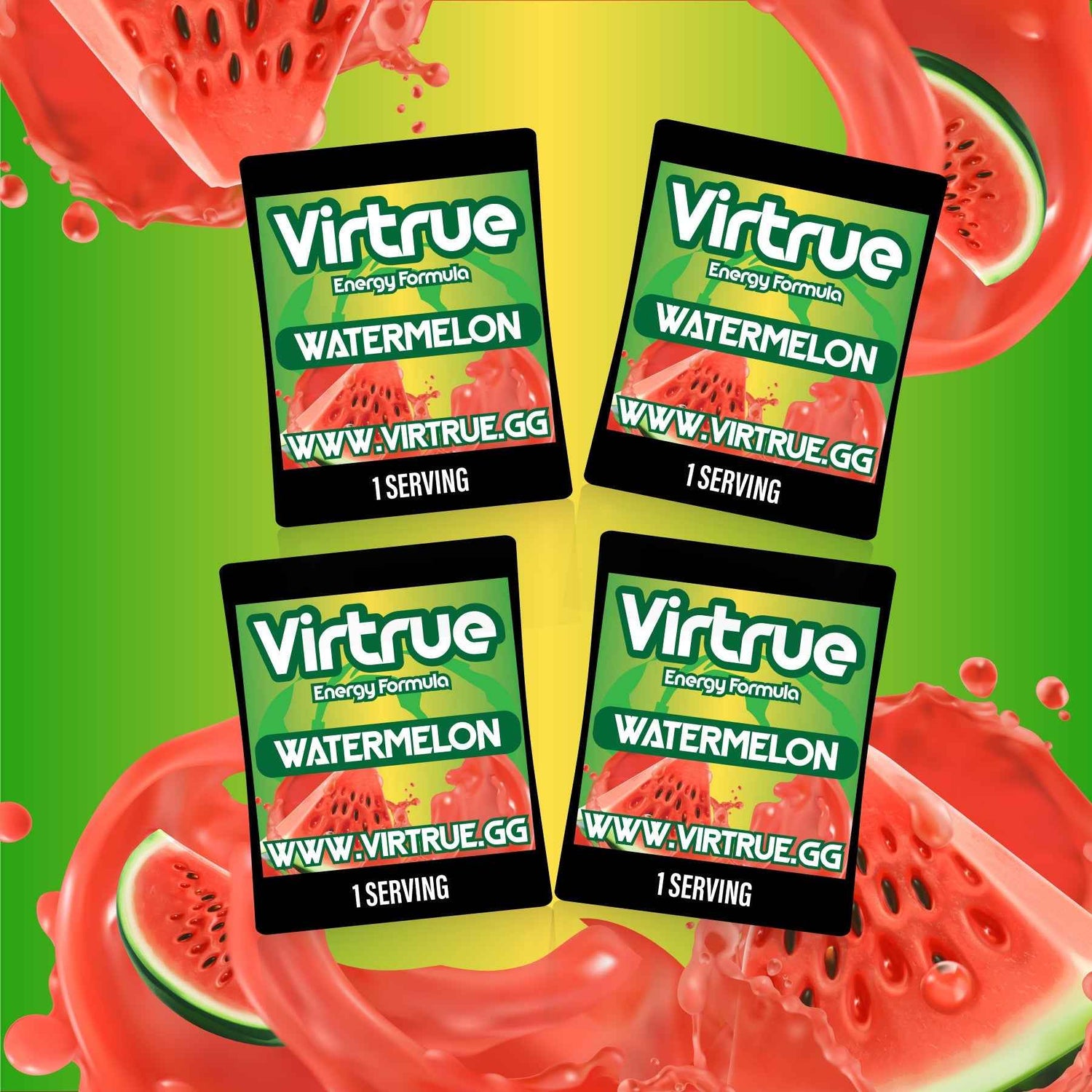 Pre-Workout Travel Packs Set of 4 - Energy Powder + Focus Boost &amp; Hydration | Sugar Free