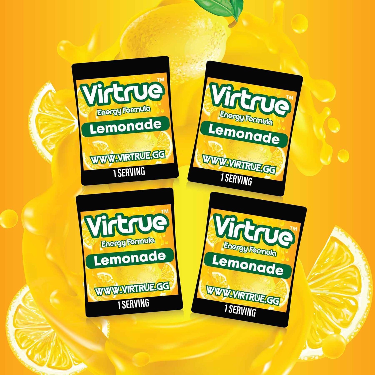 Pre-Workout Travel Packs Set of 4 - Energy Powder + Focus Boost &amp; Hydration | Sugar Free