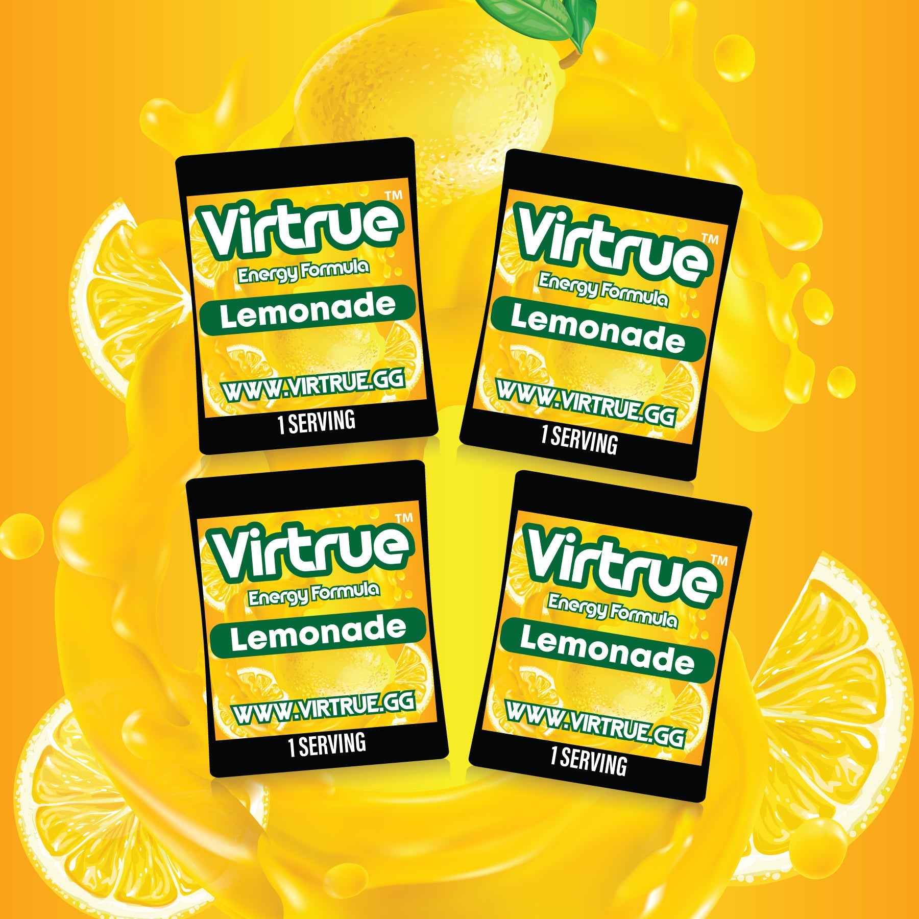 Pre-Workout Travel Packs Set of 4 - Energy Powder + Focus Boost &amp; Hydration | Sugar Free