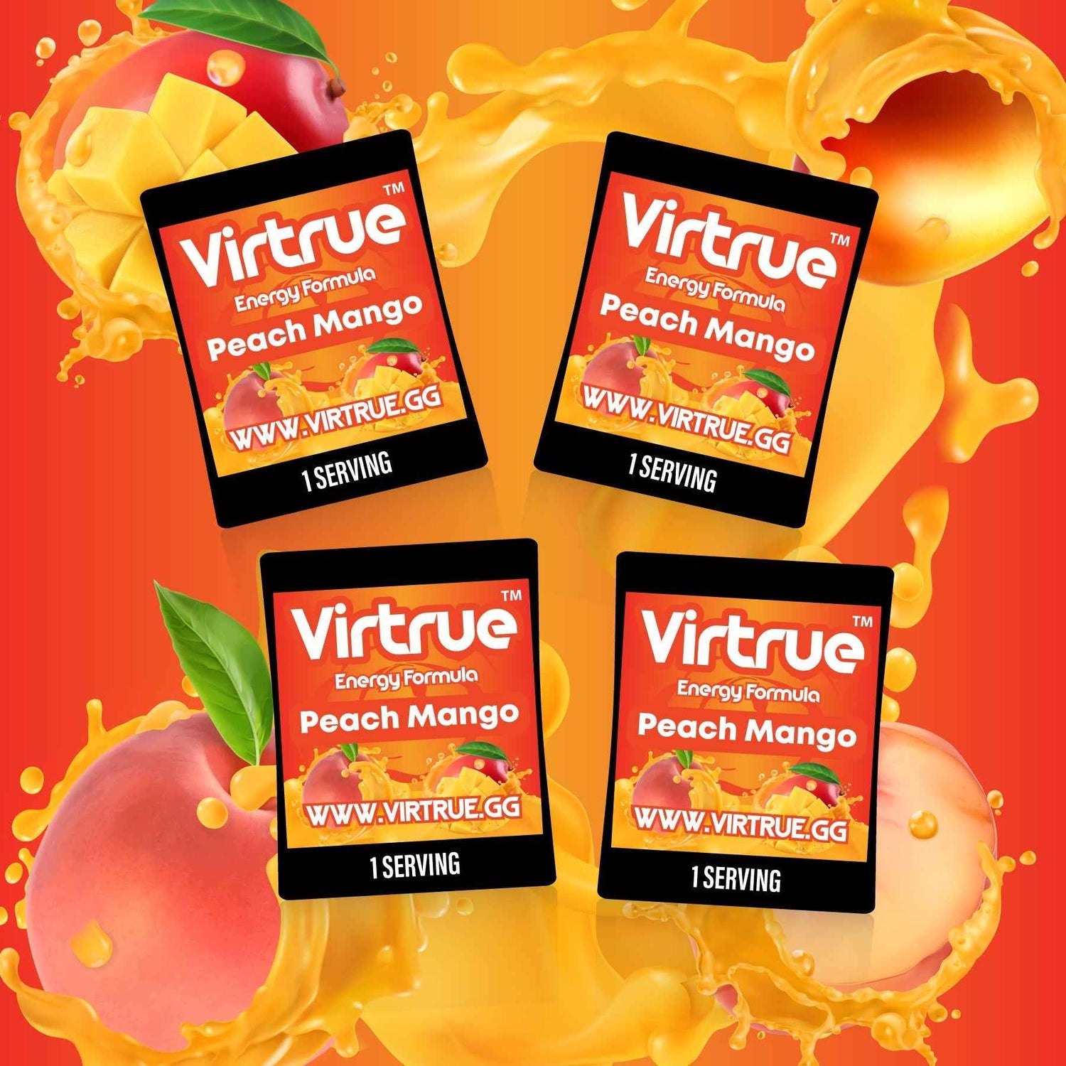 Pre-Workout Travel Packs Set of 4 - Energy Powder + Focus Boost &amp; Hydration | Sugar Free