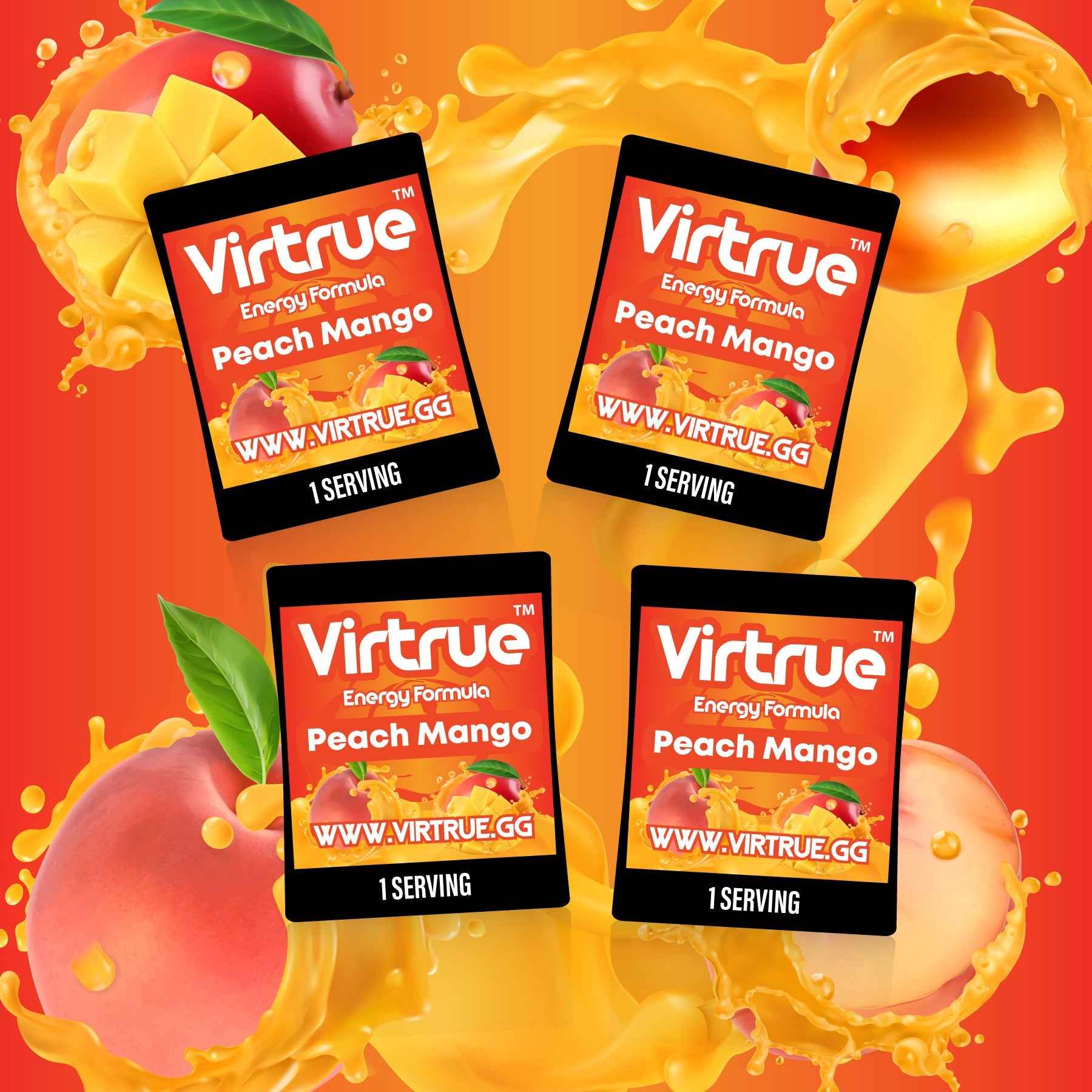 Pre-Workout Travel Packs Set of 4 - Energy Powder + Focus Boost &amp; Hydration | Sugar Free