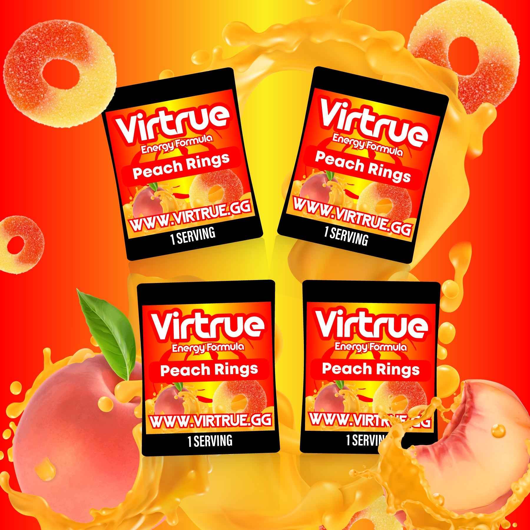 Pre-Workout Travel Packs Set of 4 - Energy Powder + Focus Boost &amp; Hydration | Sugar Free