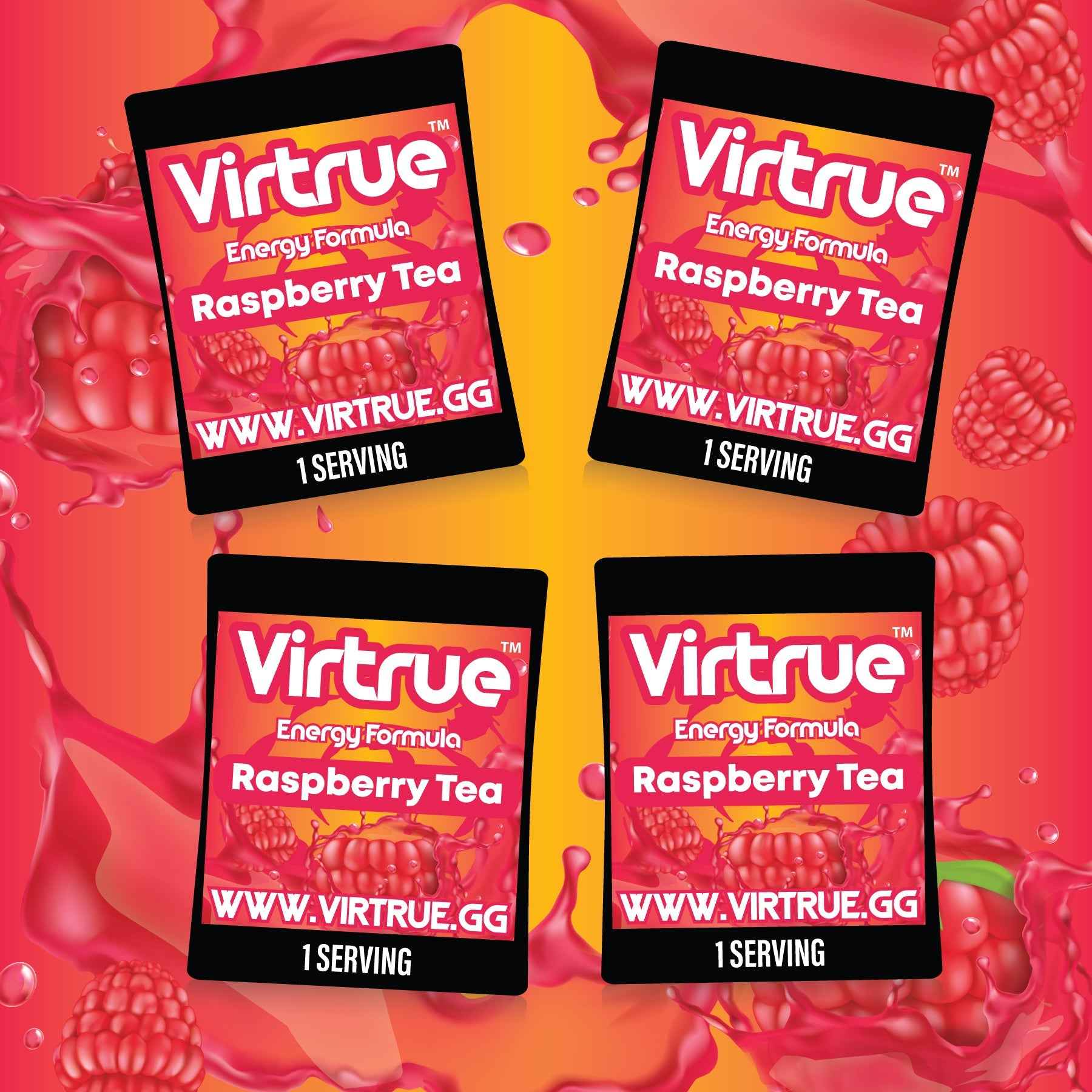 Pre-Workout Travel Packs Set of 4 - Energy Powder + Focus Boost &amp; Hydration | Sugar Free